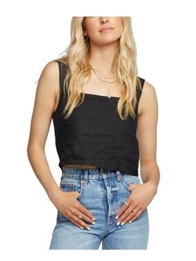 Saltwater Luxe black Linen-Blend
Tank